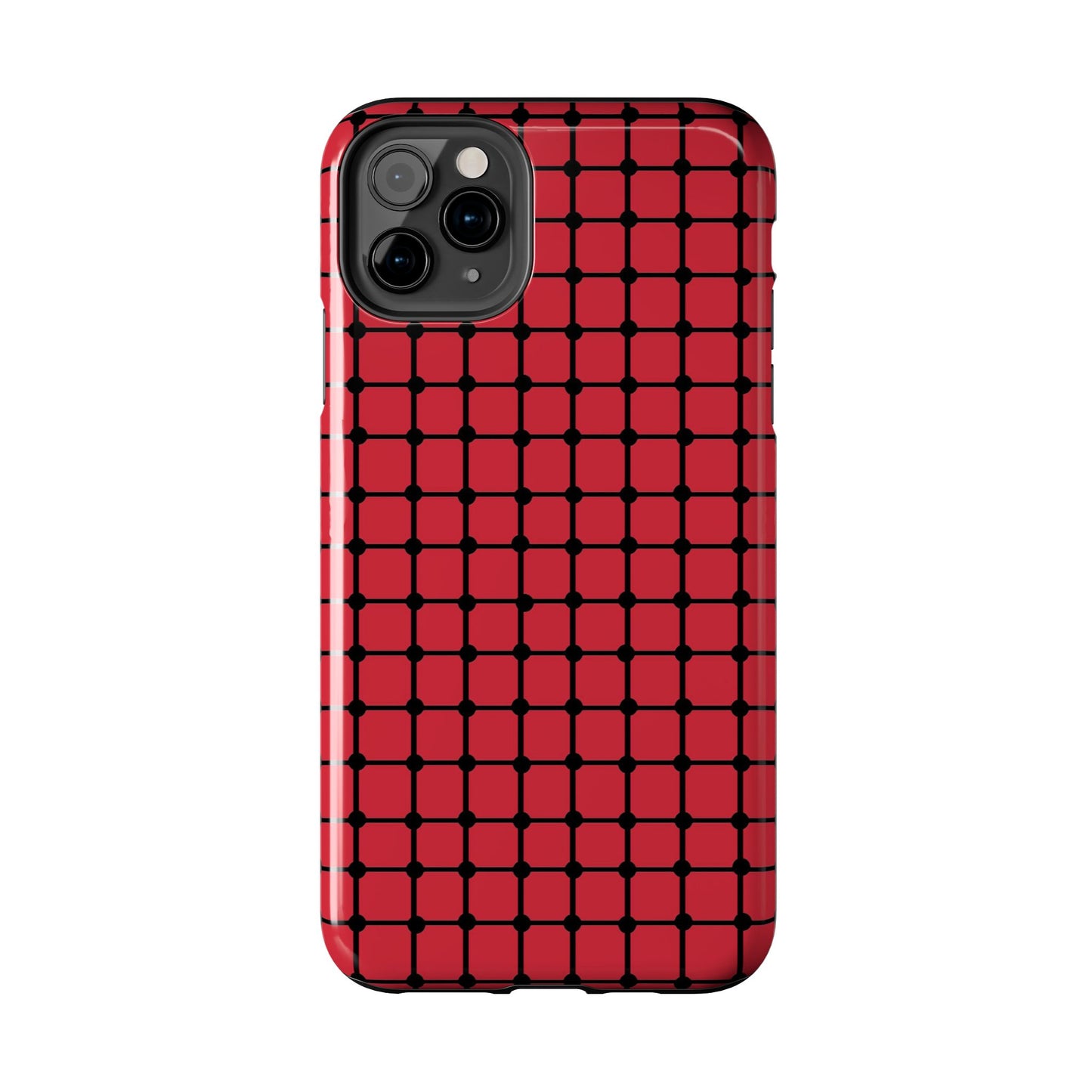 Dot Grid Red / Black Phone Case