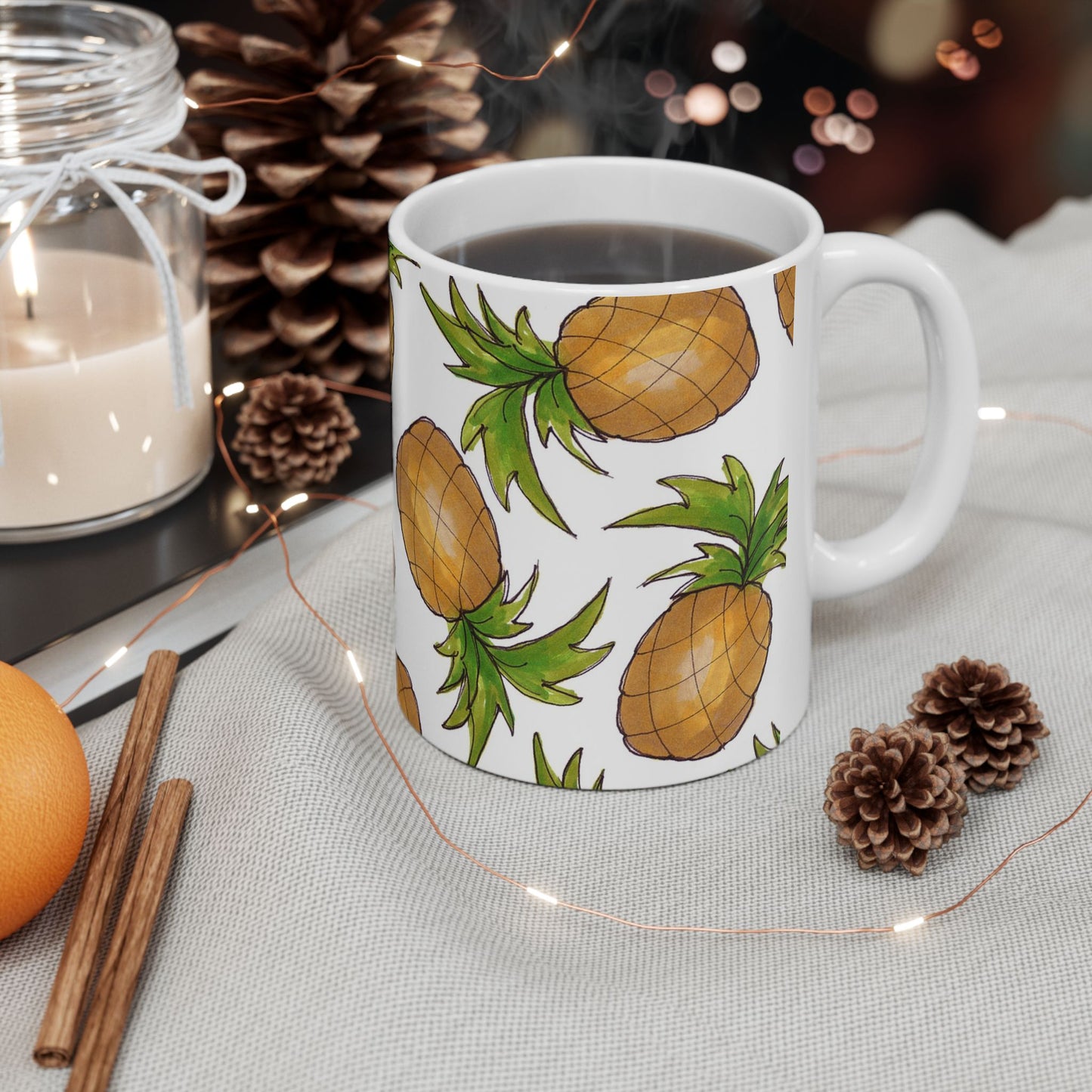 Pineapple Toss White Cup