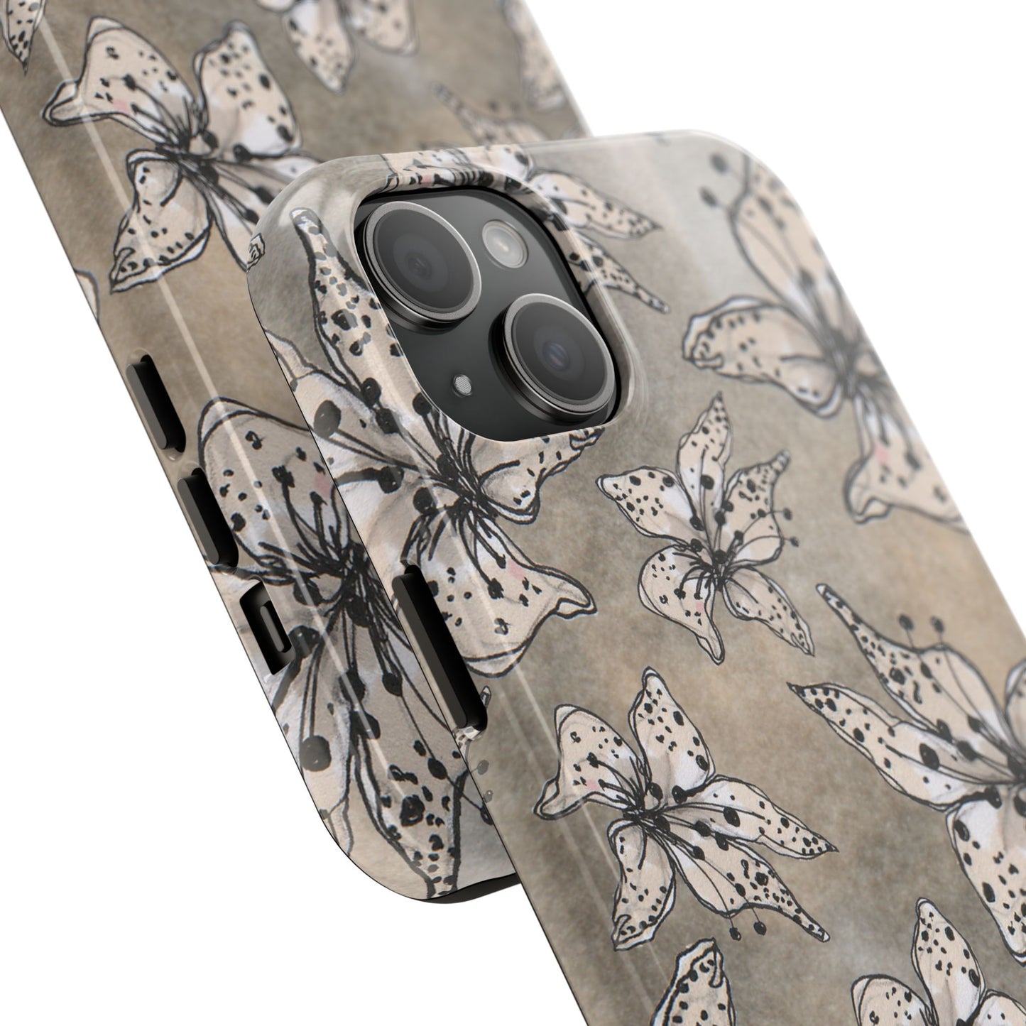 Spotted Lilies Gray Phone Case