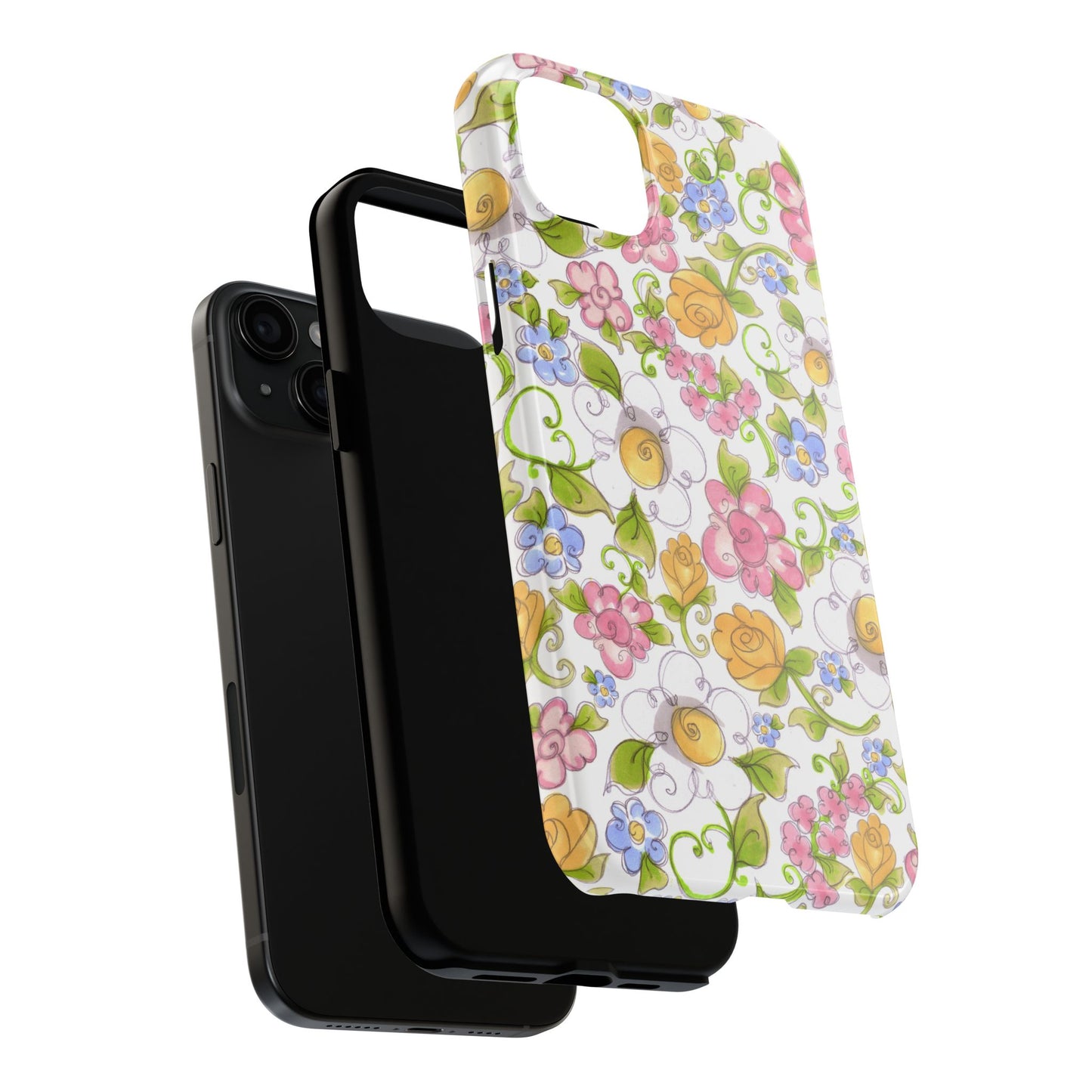 Flower Frolic White Phone Case