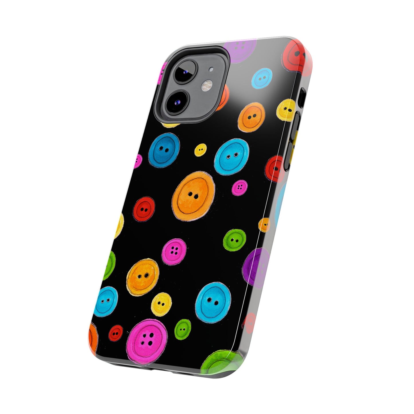 Button Dots Black Phone Case