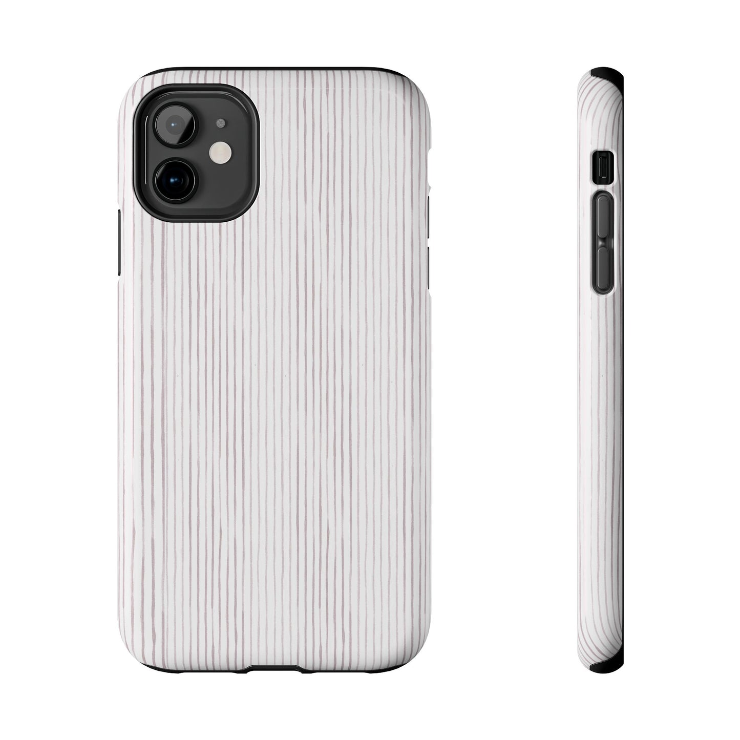 Happy Stripe White / Silver Phone Case