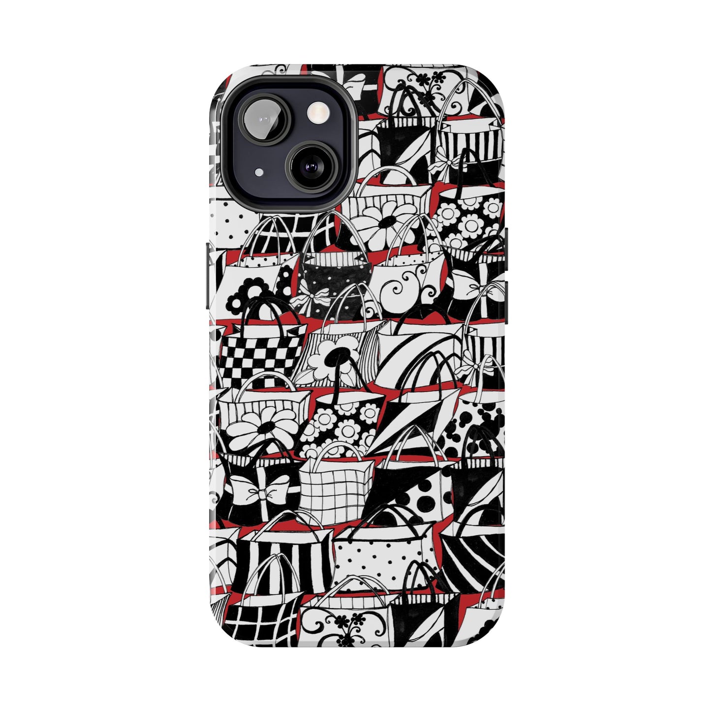 Totally Black, White & Red Phone Case