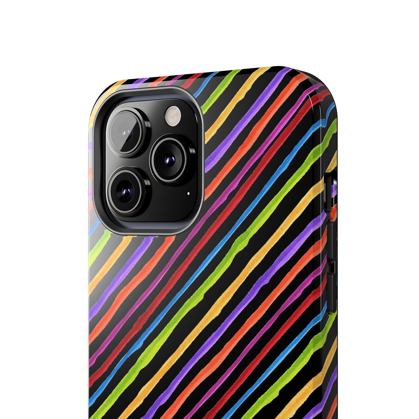 Quirky Bias Stripe Black Phone Case