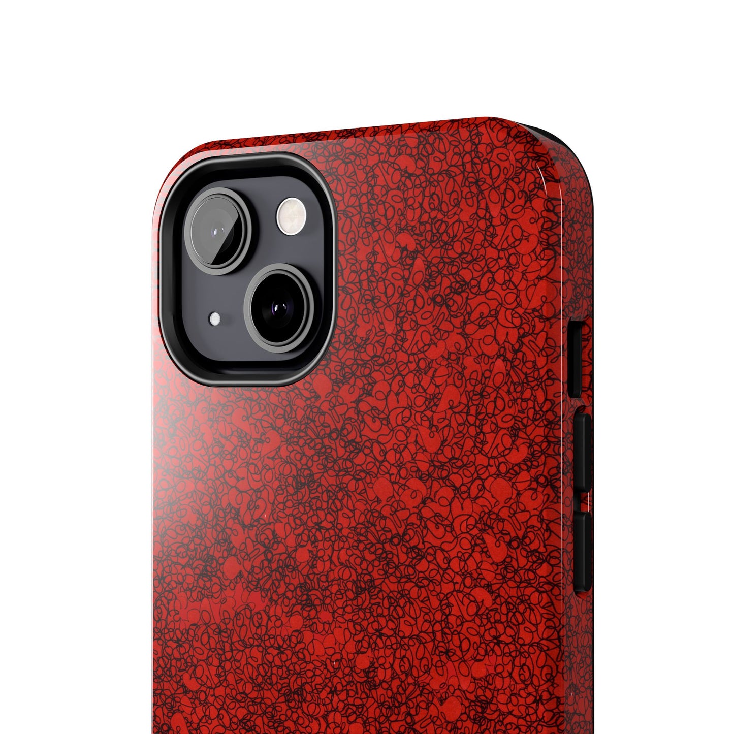 Scribble Red / Black Phone Case