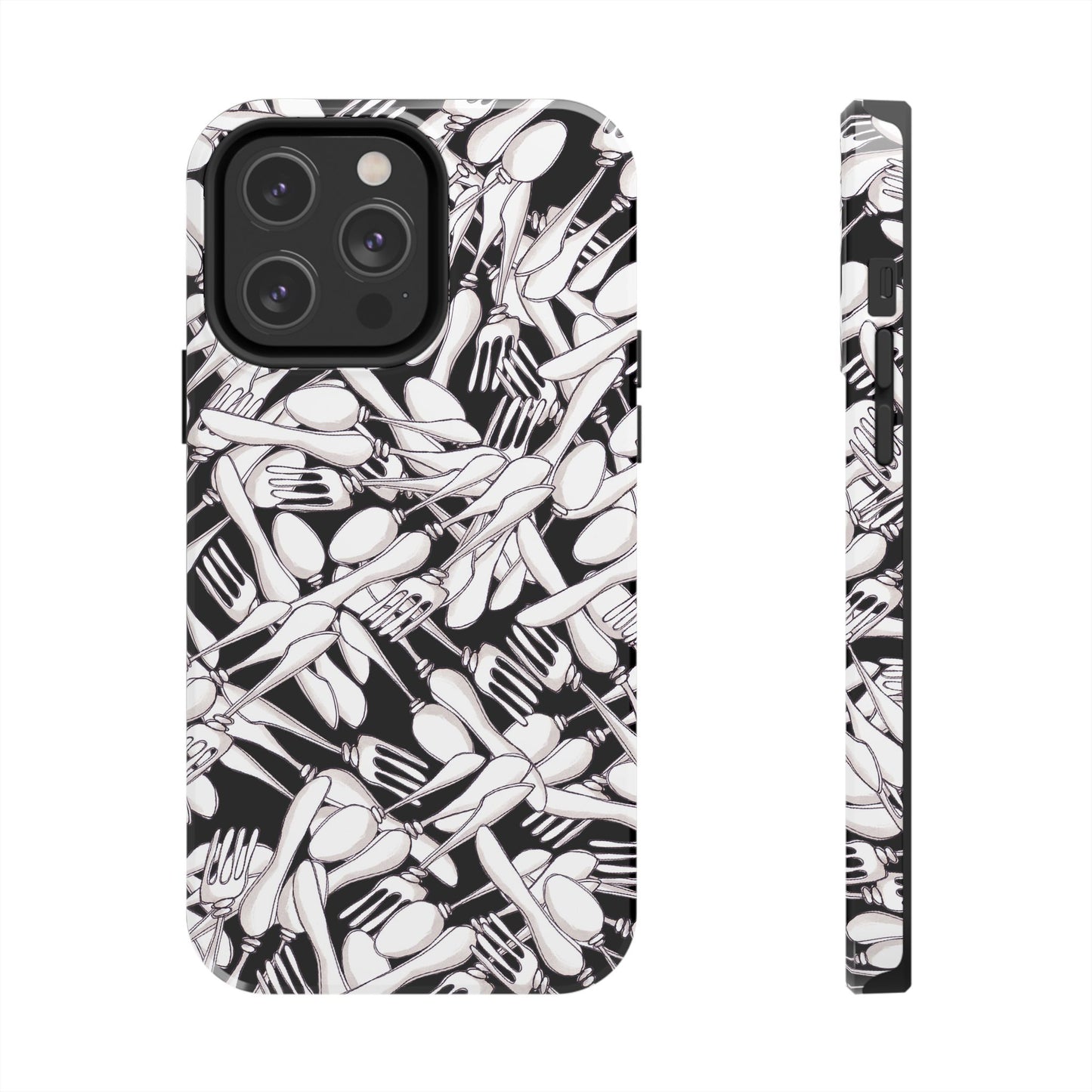 Silverware Wars Black Phone Case