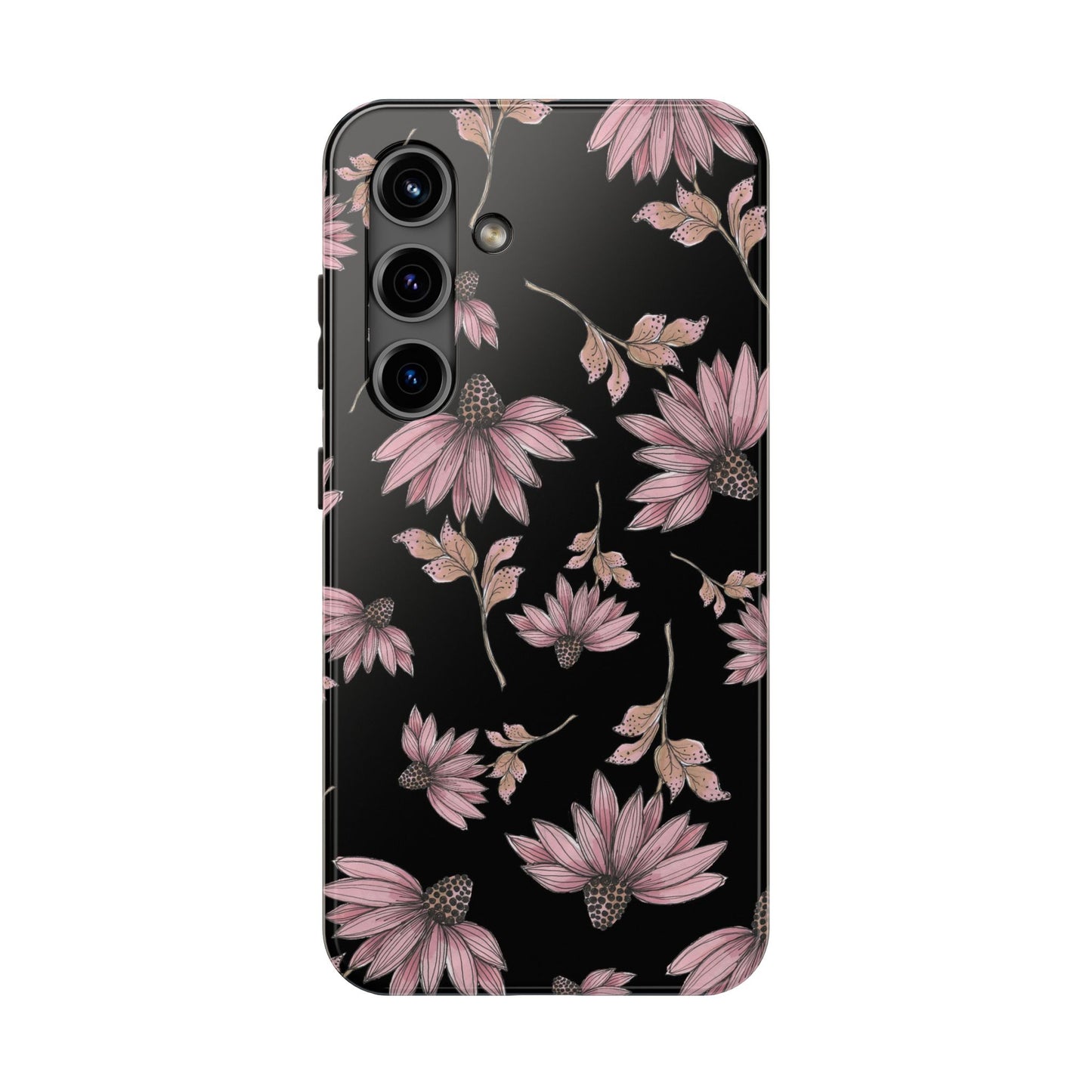 Wild Cone Flowers Black Phone Case
