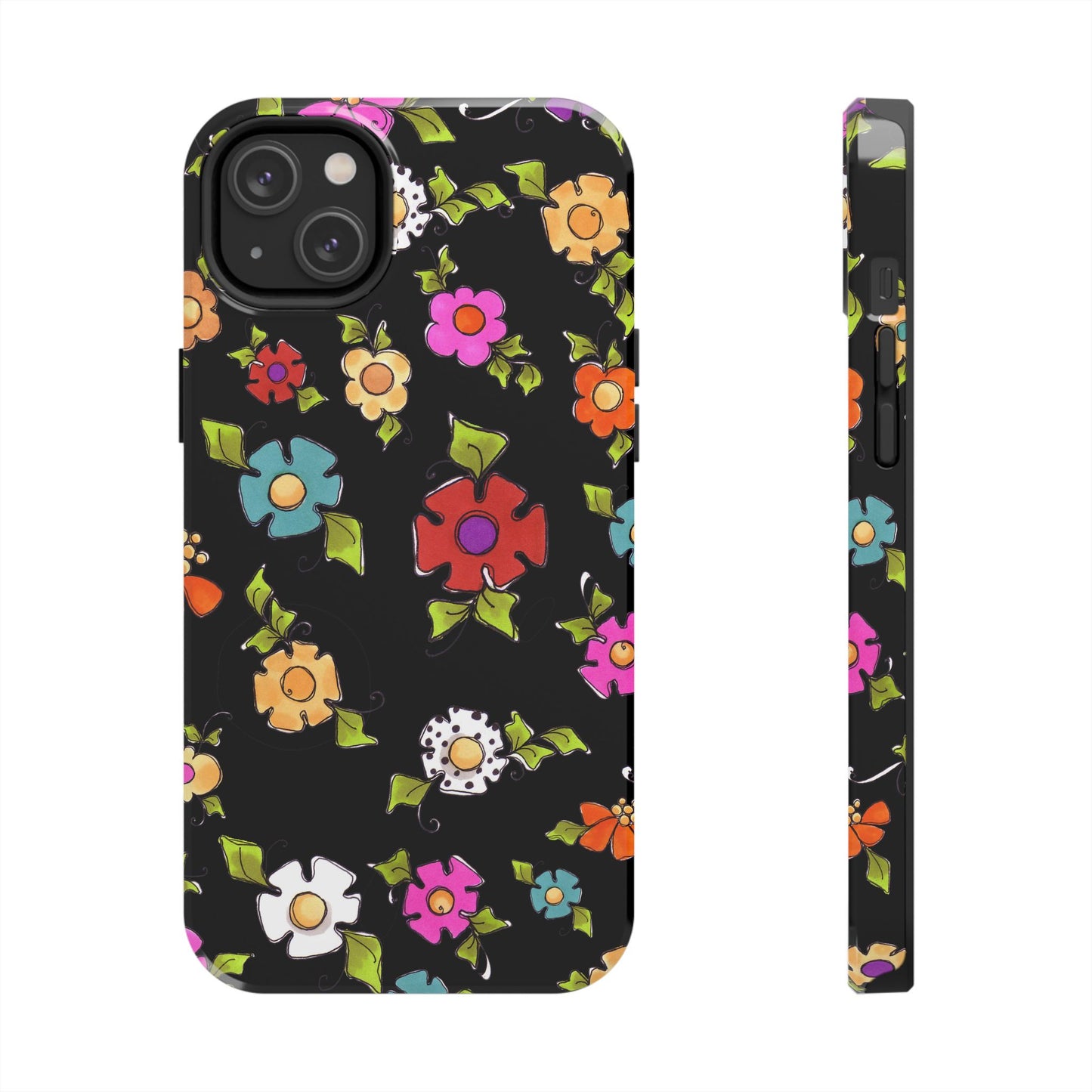 Dog Blooms Black Phone Case