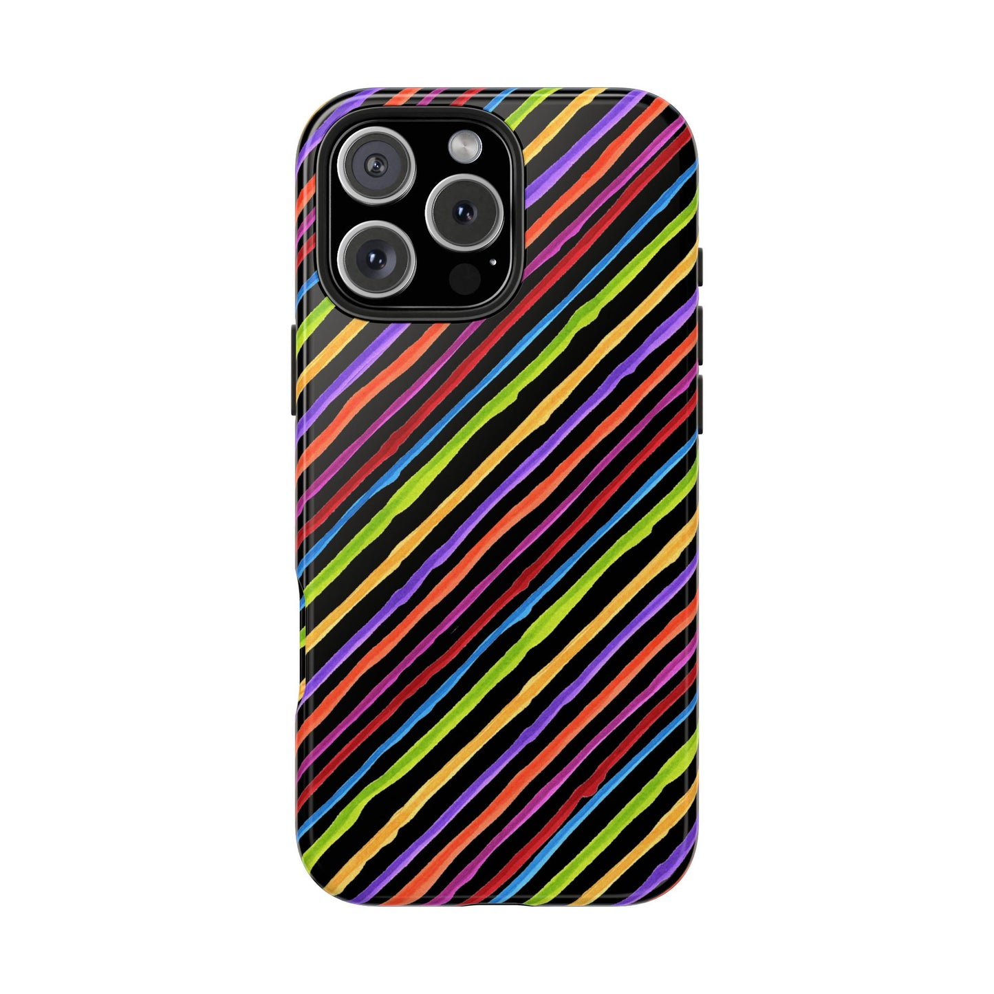 Quirky Bias Stripe Black Phone Case