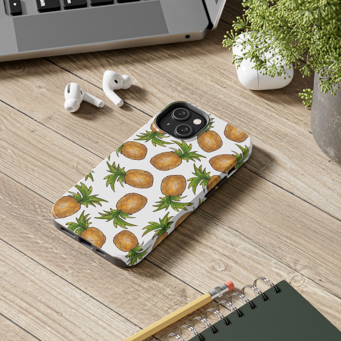 Pineapple Toss White Phone Case