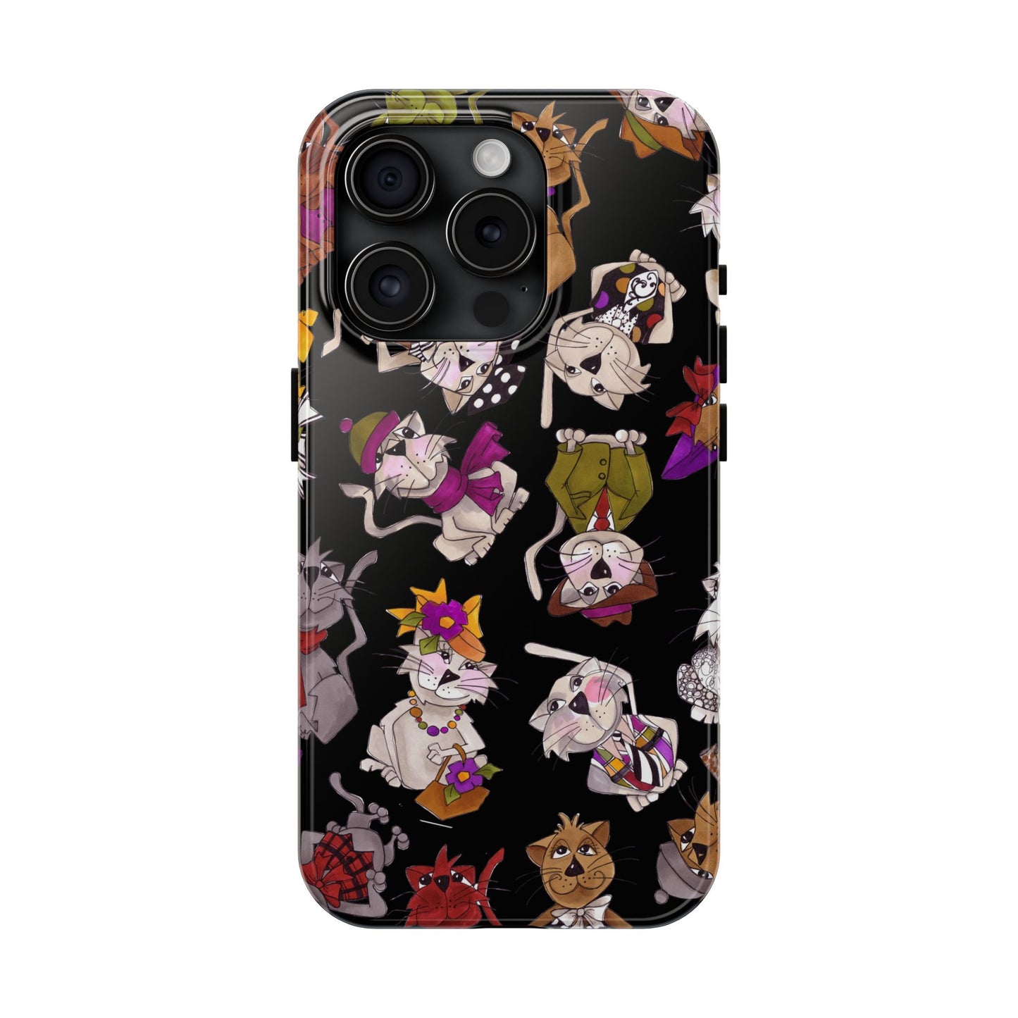 Spice Cats Tossed Black Phone Case