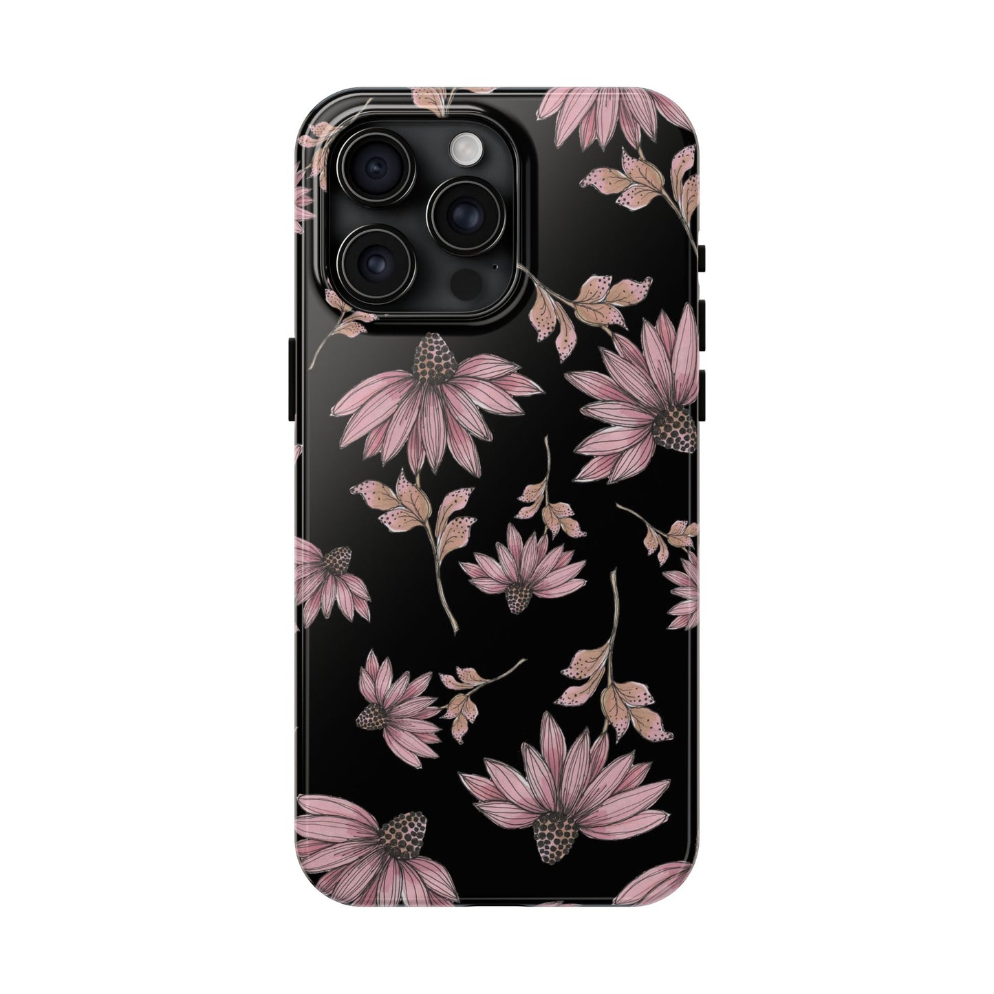 Wild Cone Flowers Black Phone Case