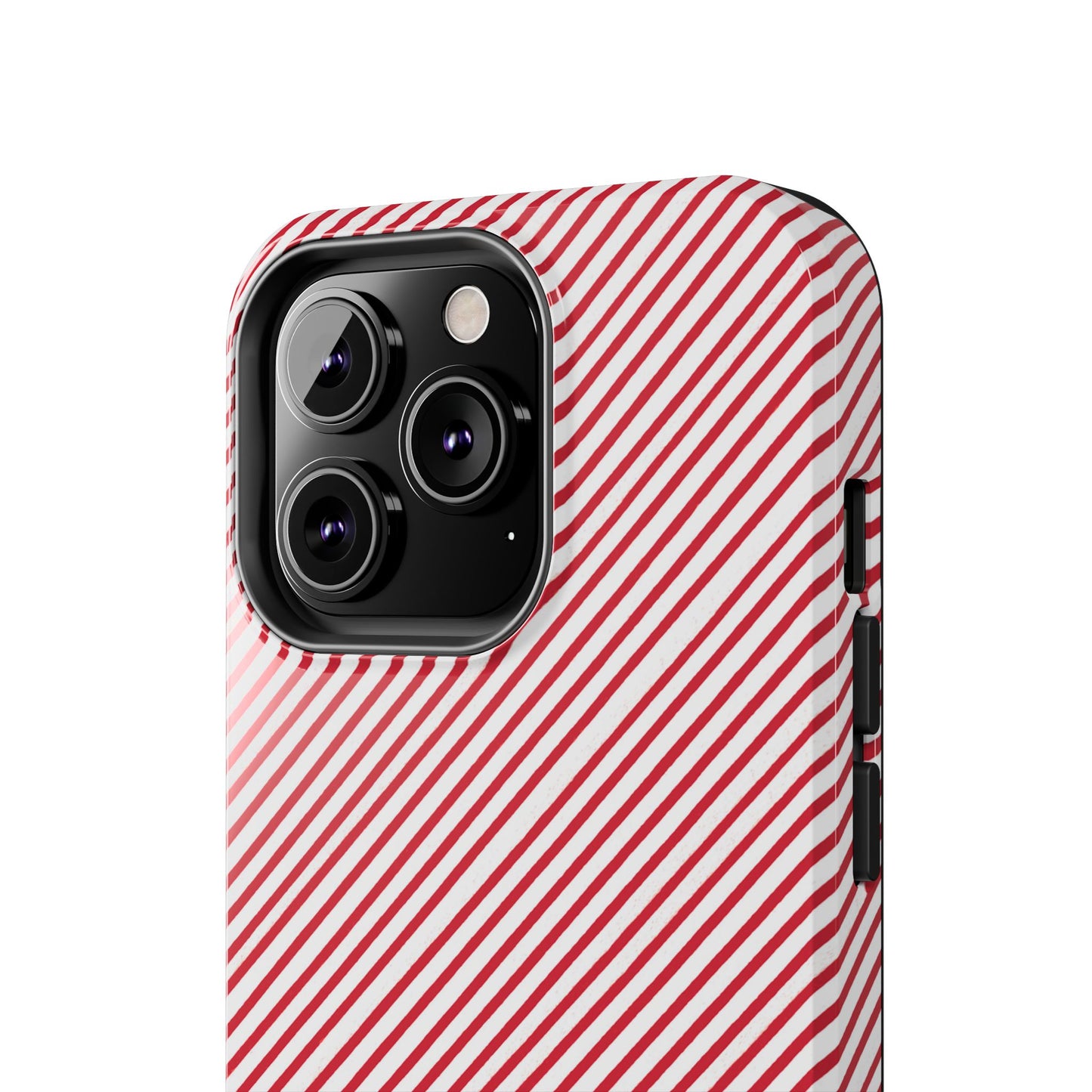 Diagonal Candy Stripe White / Red Phone Case