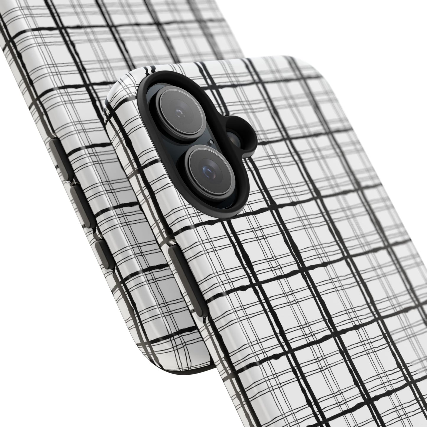 Sophistiplaid White / Black Phone Case