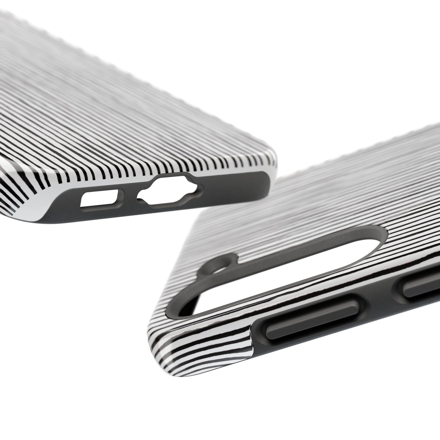 Quirky Pin Stripe White / Black Phone Case