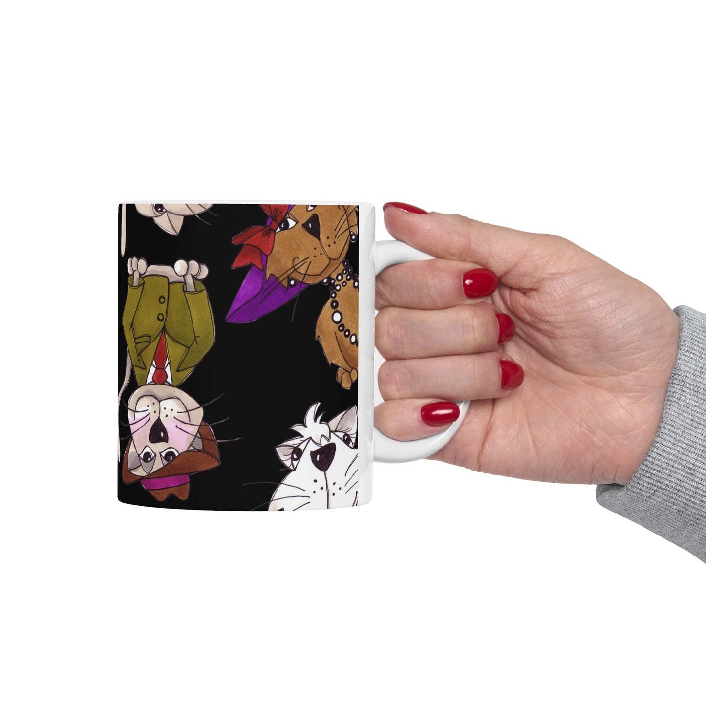 Spice Cats Tossed Black Cup