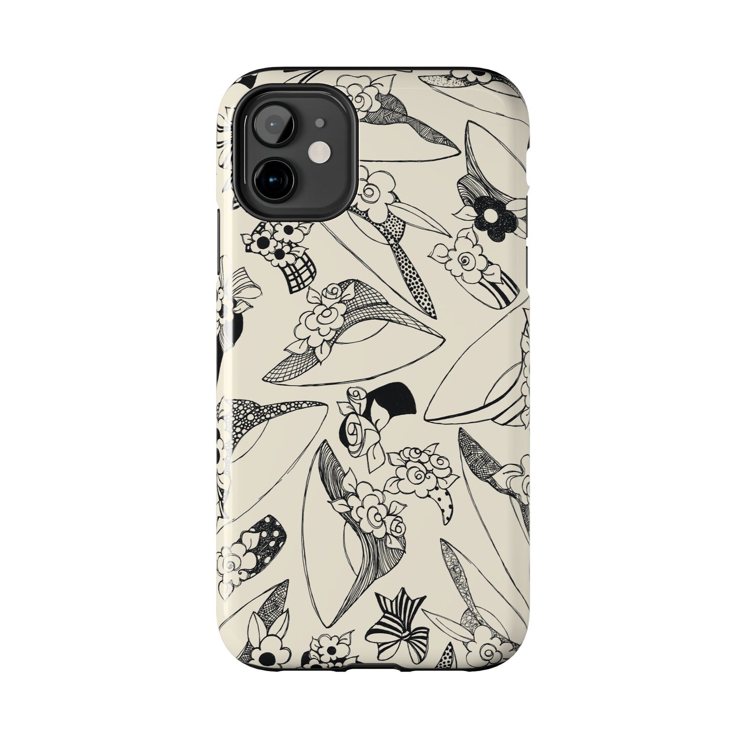 Millinery Ivory / Black Phone Case