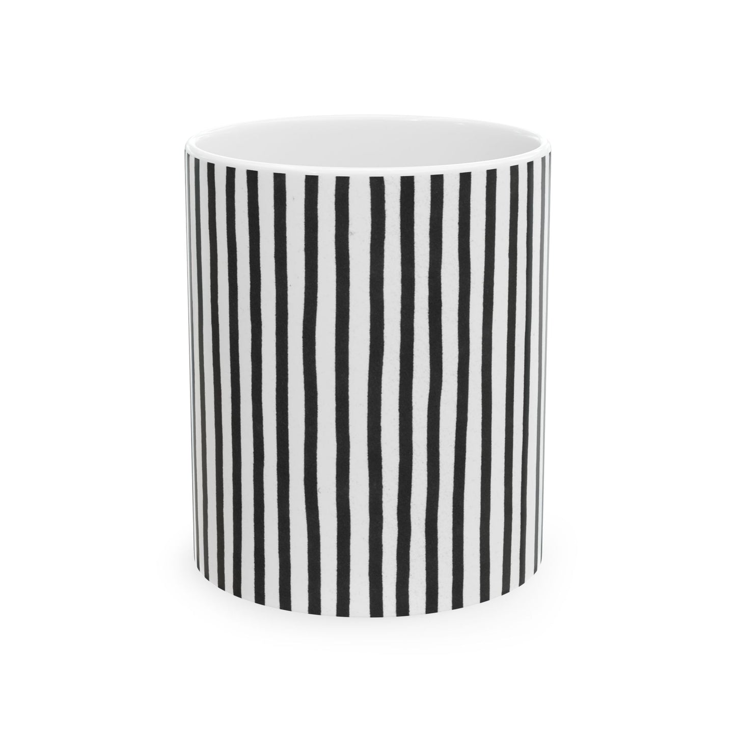 Happy Stripe White / Black Cup