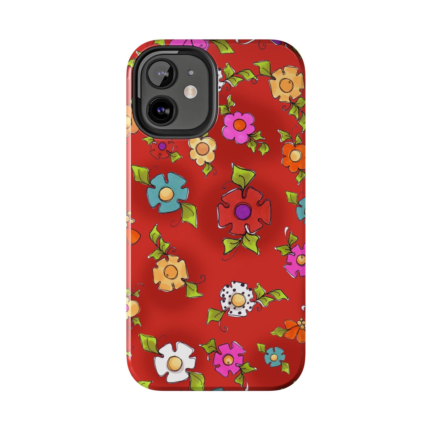 Happy Blooms Red Phone Case