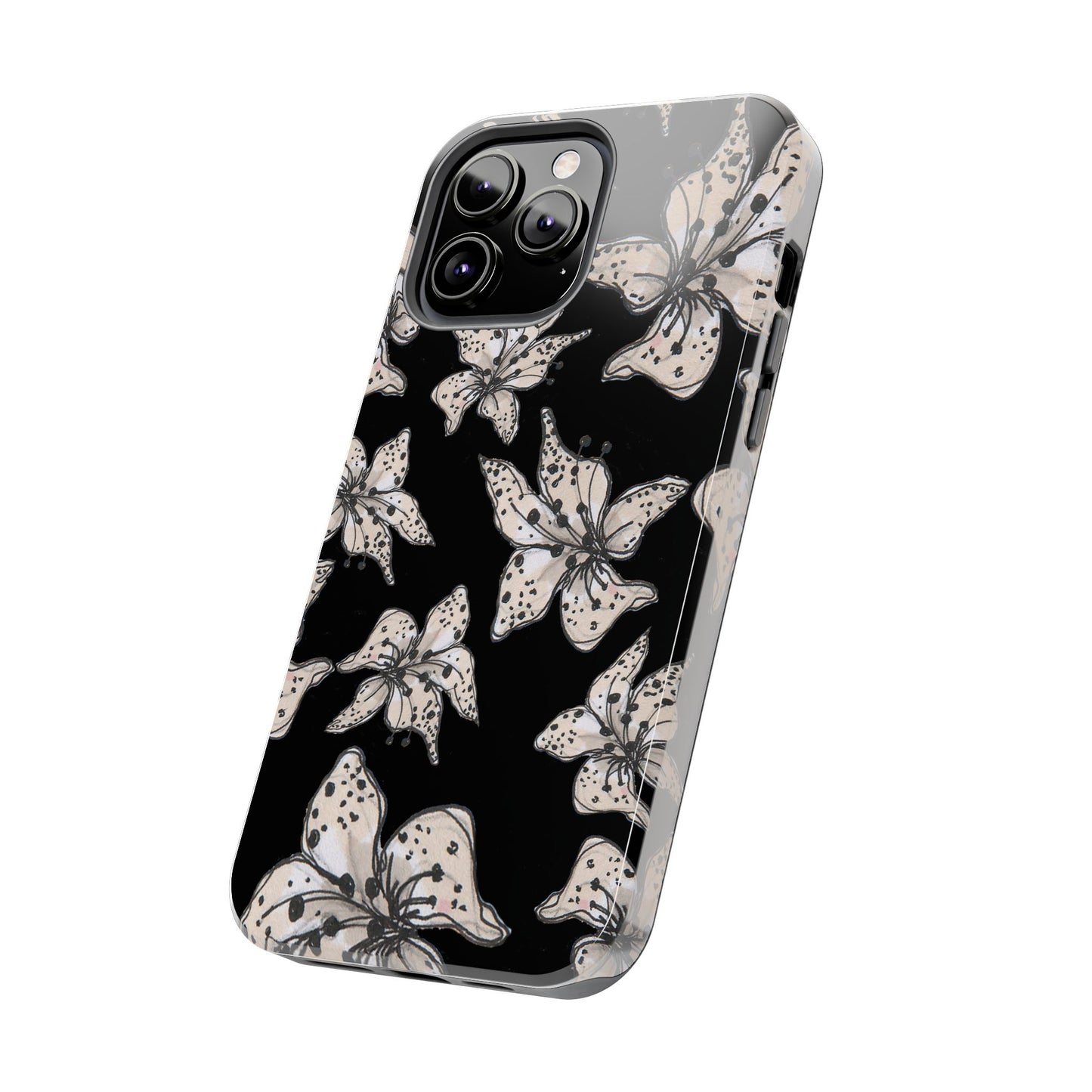 Spotted Lilies Black Phone Case