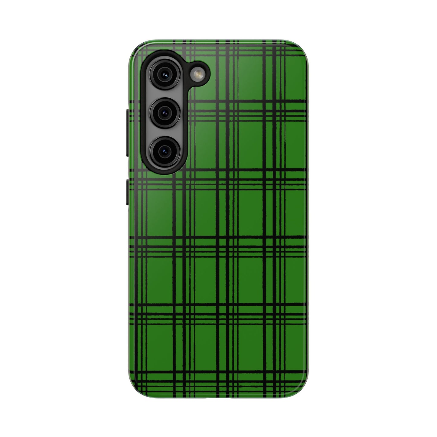 Glad Plaid Green / Black Phone Case