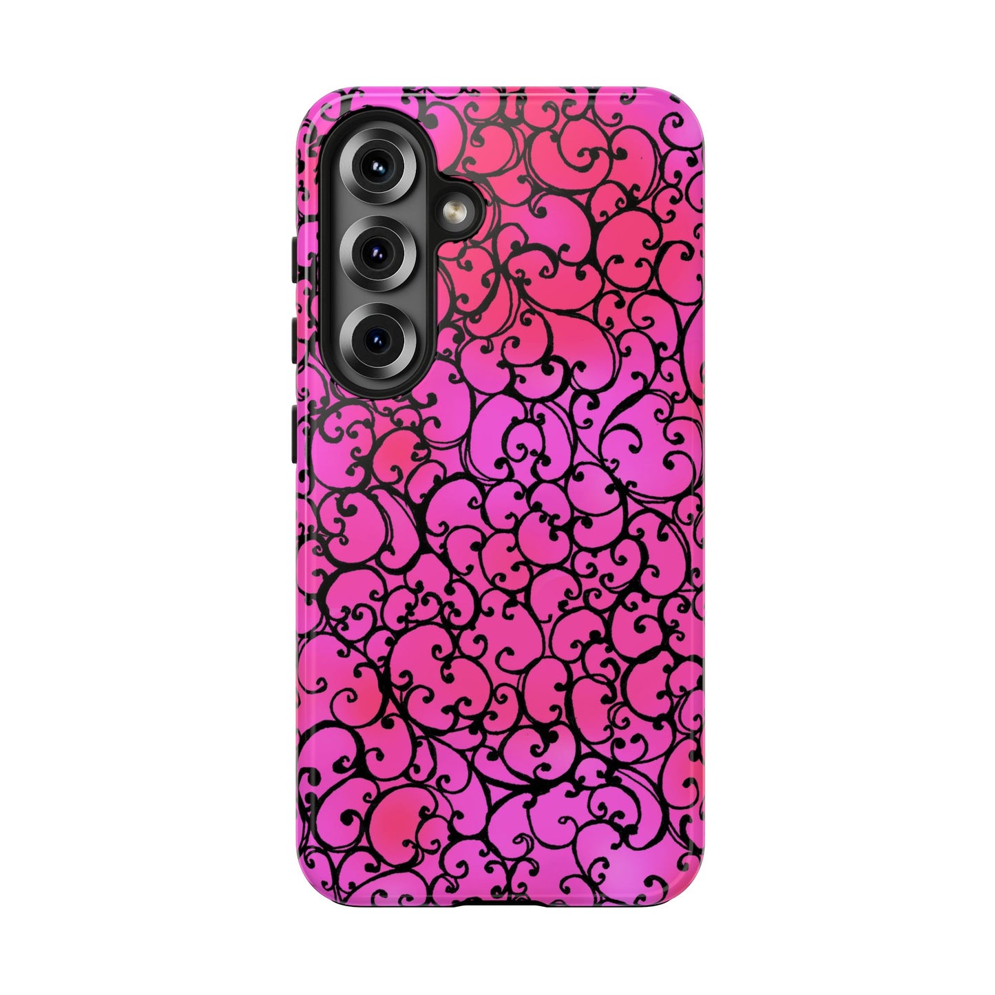 Scrollie Cerise / Black Phone Case
