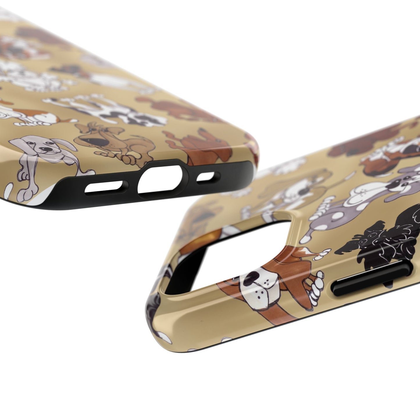 Tossed Doggies Tan Phone Case
