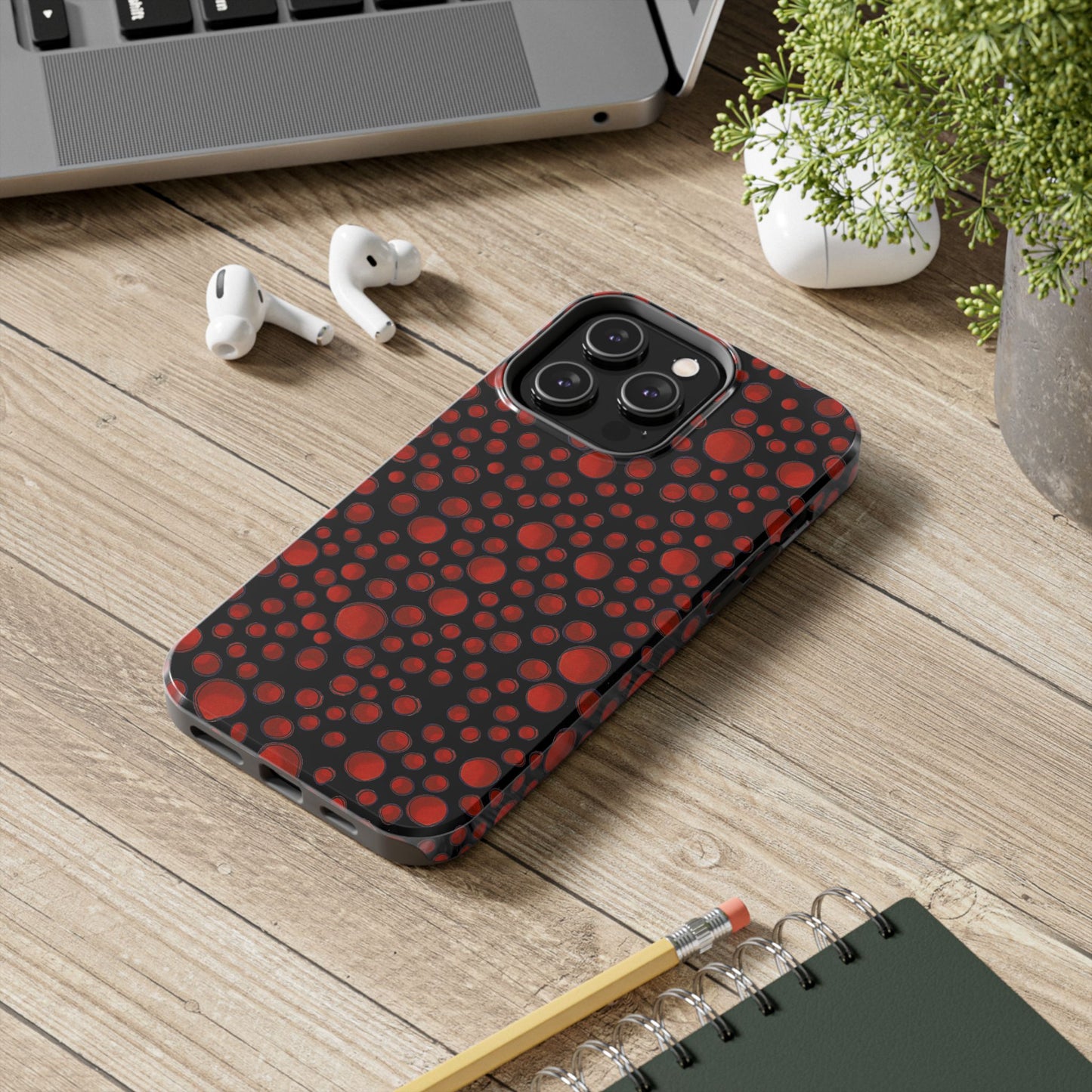 Dot Assortment Black / Red Phone Case