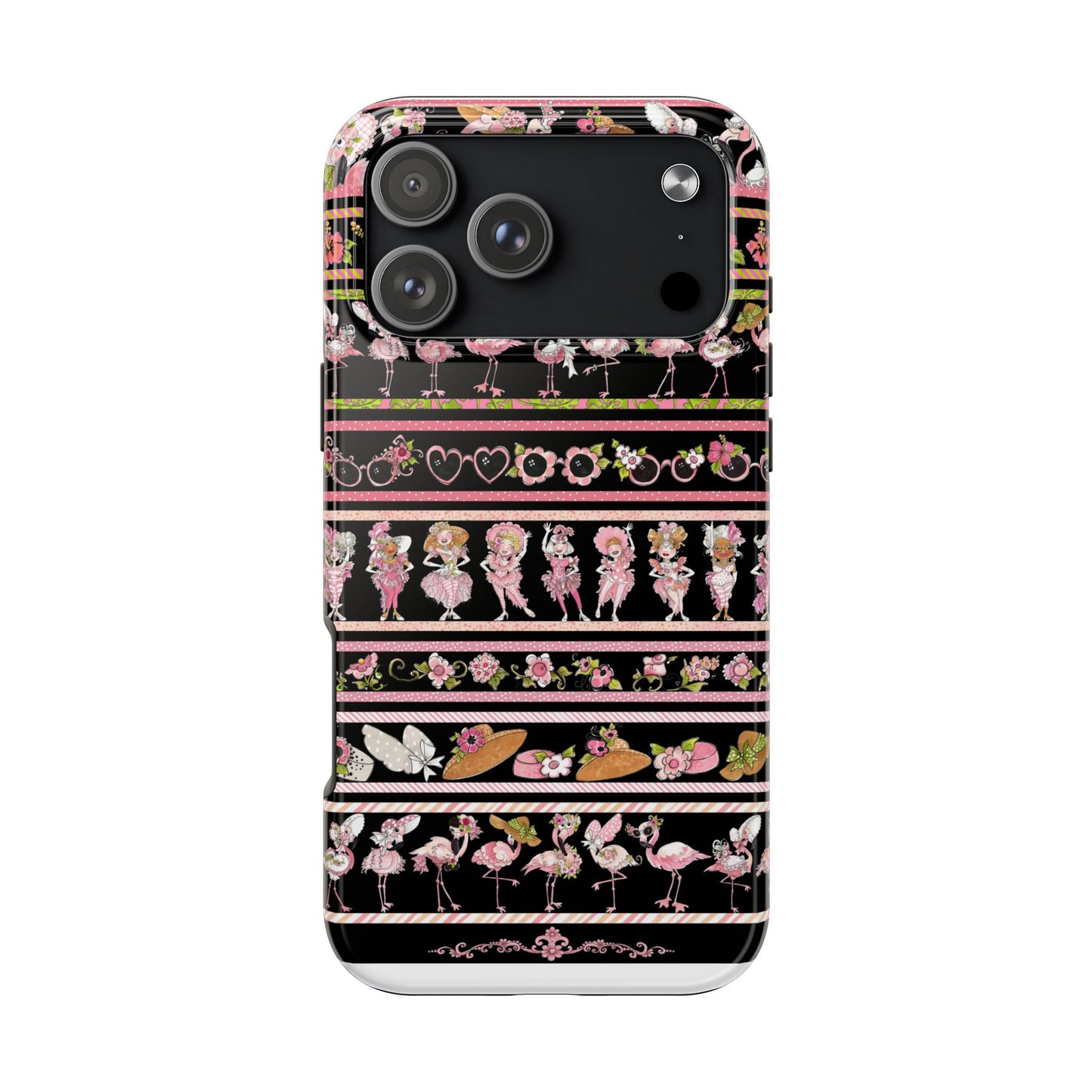 Flam Borders Black Phone Case