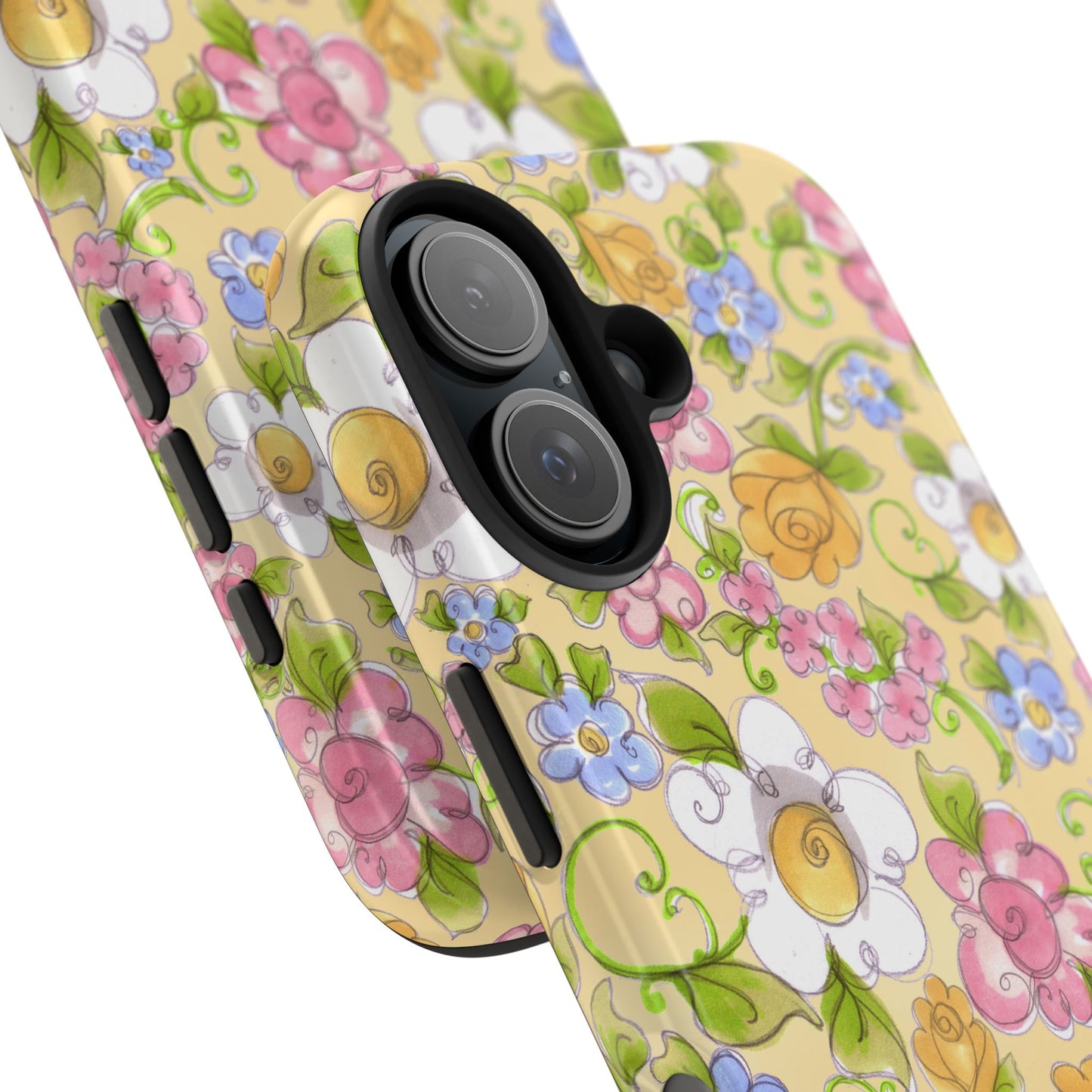 Flower Frolic Yellow Phone Case