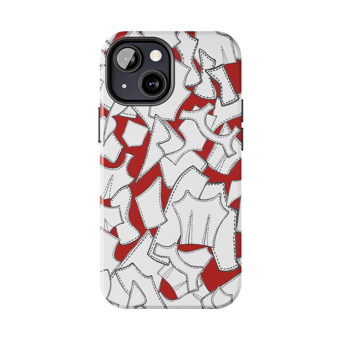 Pattern Pieces Red Phone Case