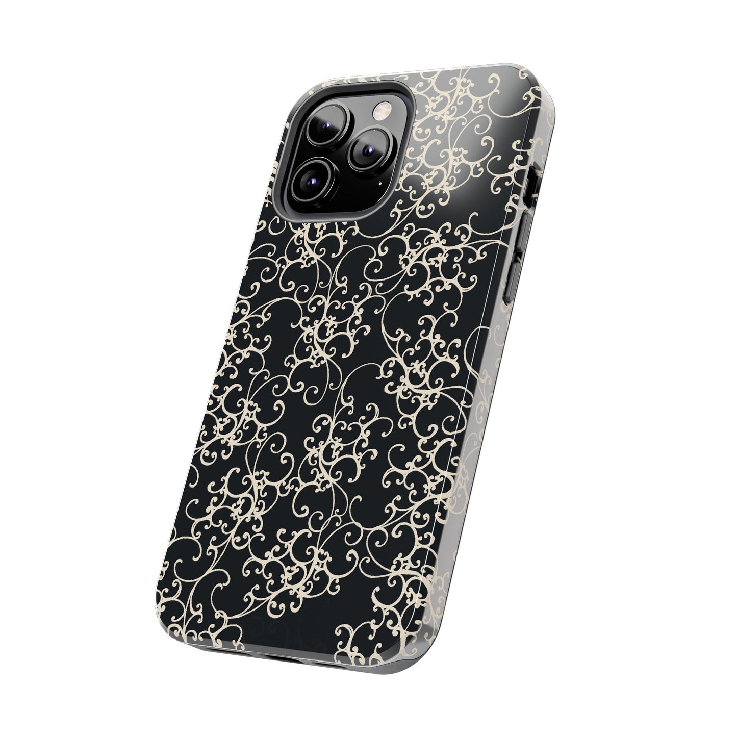 Elegant Scroll Black / Ivory Phone Case