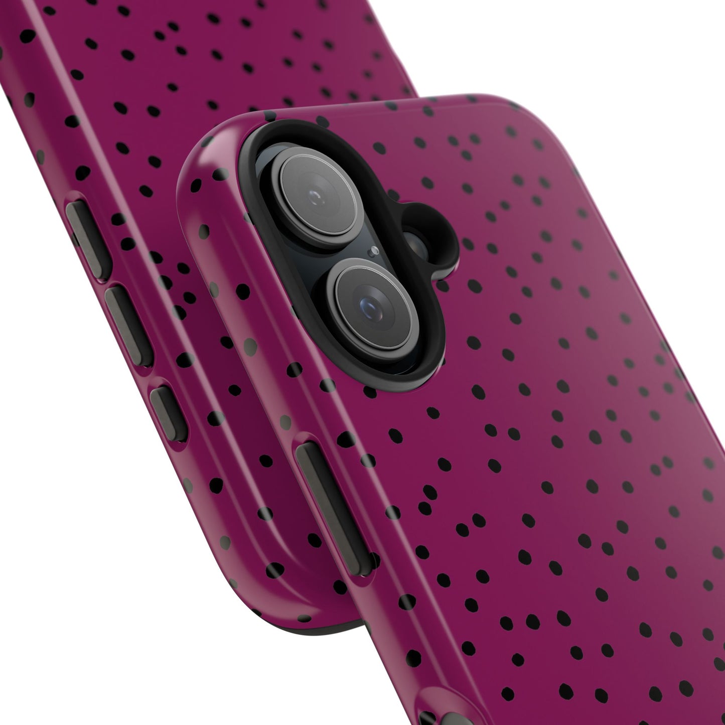 Dinky Dots Burgundy / Black Phone Case