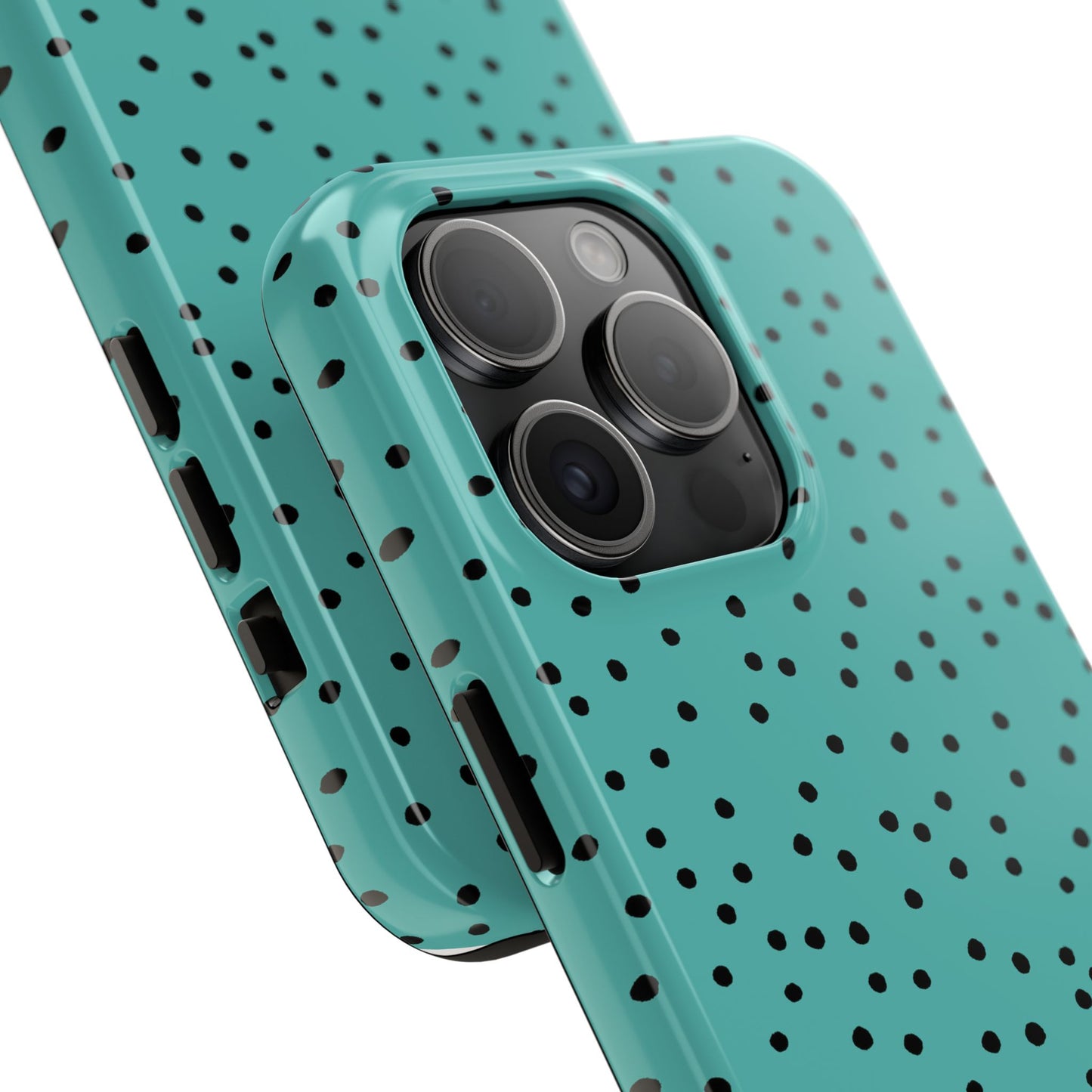 Dinky Dots Turquoise / Black Phone Case