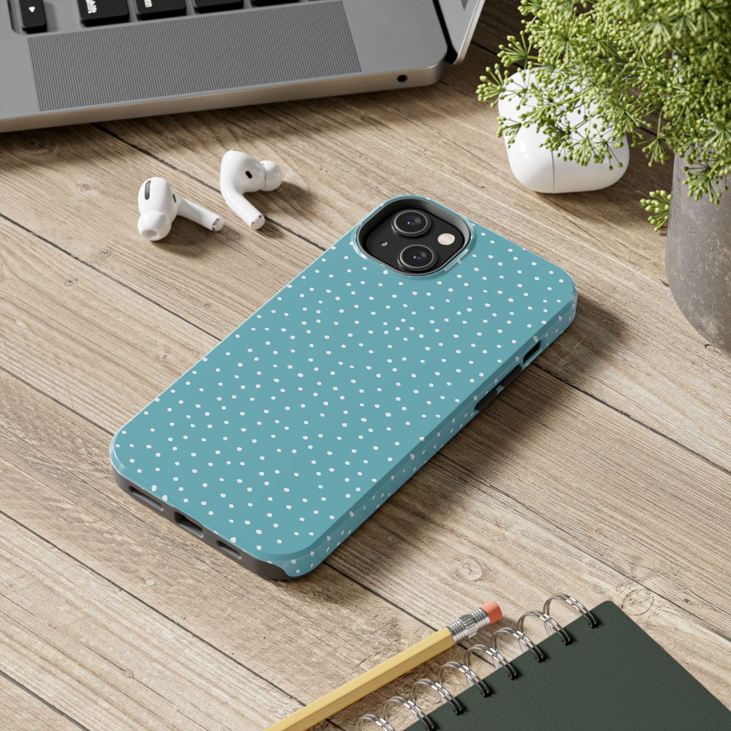 Dinky Dots Turquoise / White Phone Case
