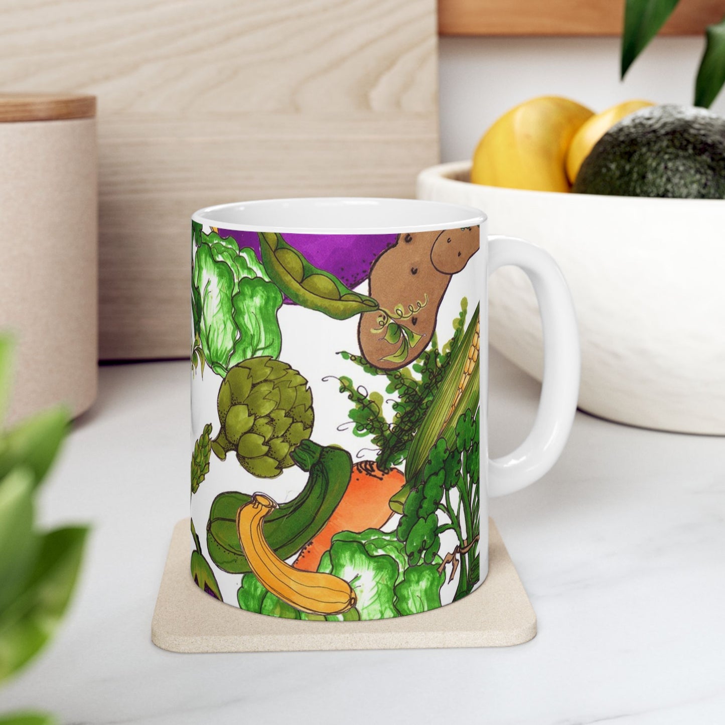 Veggie Jungle White Cup