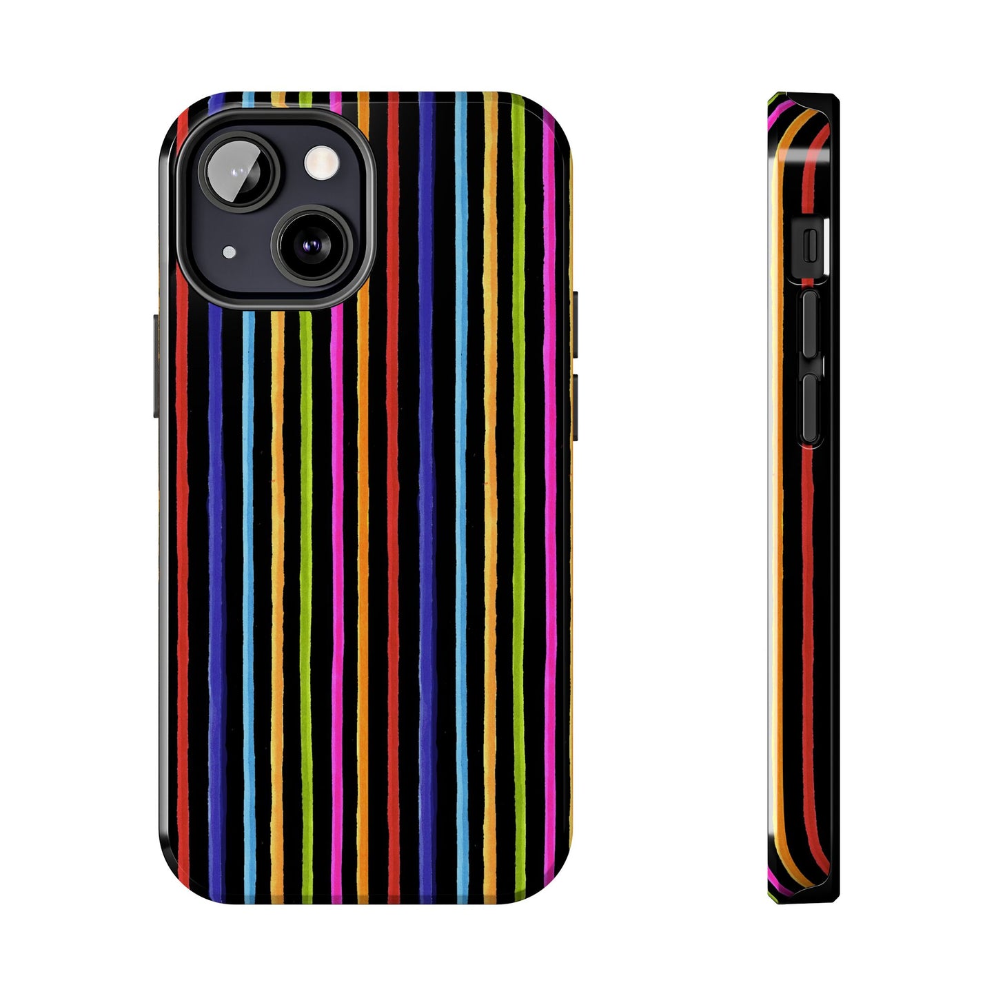 Happy Stripe Black Phone Case
