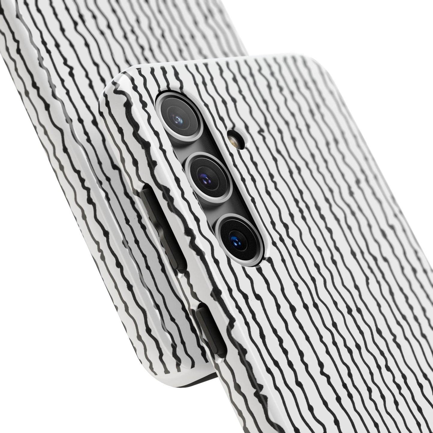 Faux Seersucker White / Black Phone Case