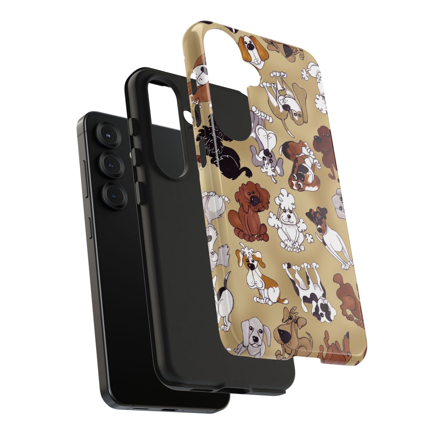 Tossed Doggies Tan Phone Case