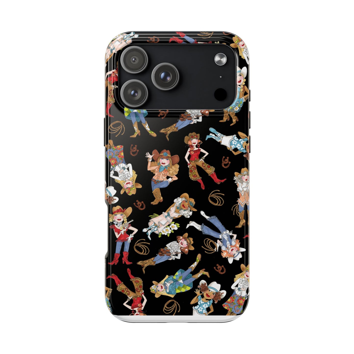 Tossed Cowgirls Black Phone Case