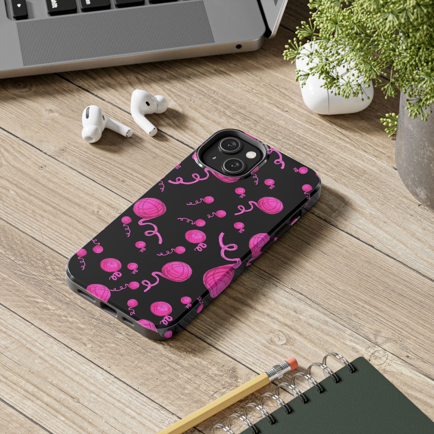 Yarniverse Black / Pink Phone Case