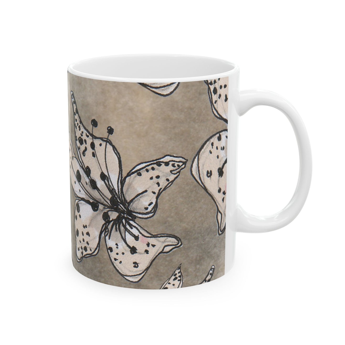 Spotted Lilies Gray Cup