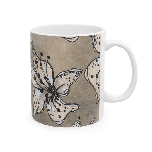 Spotted Lilies Gray Cup