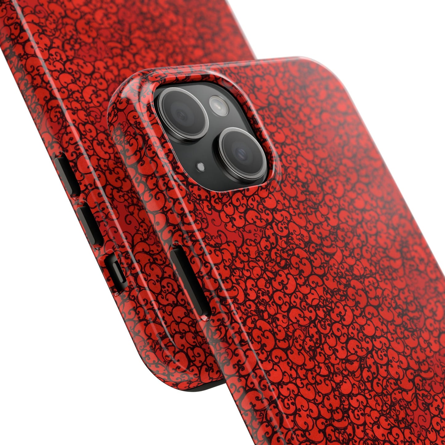 Scrollie Red / Black Phone Case