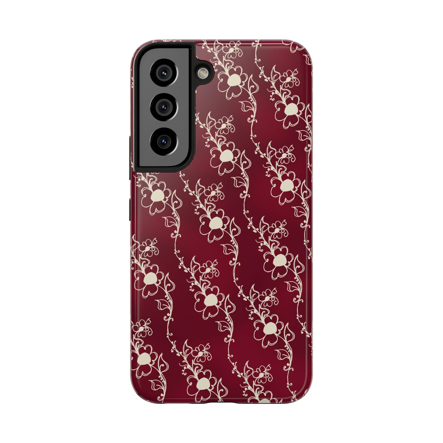 Diagonal Daisies Red / Ivory Phone Case