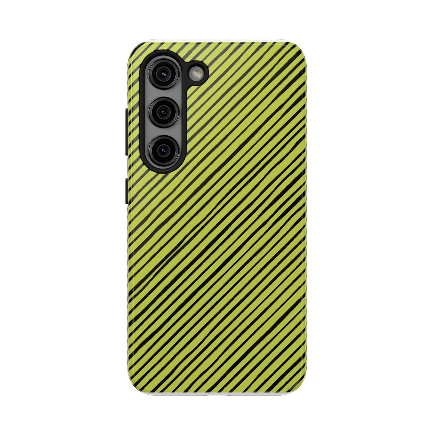 Quirky Bias Stripe Green / Black Phone Case