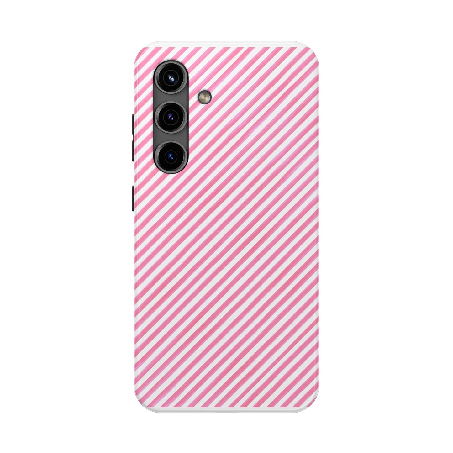 Bias Stripe Pink / White Phone Case