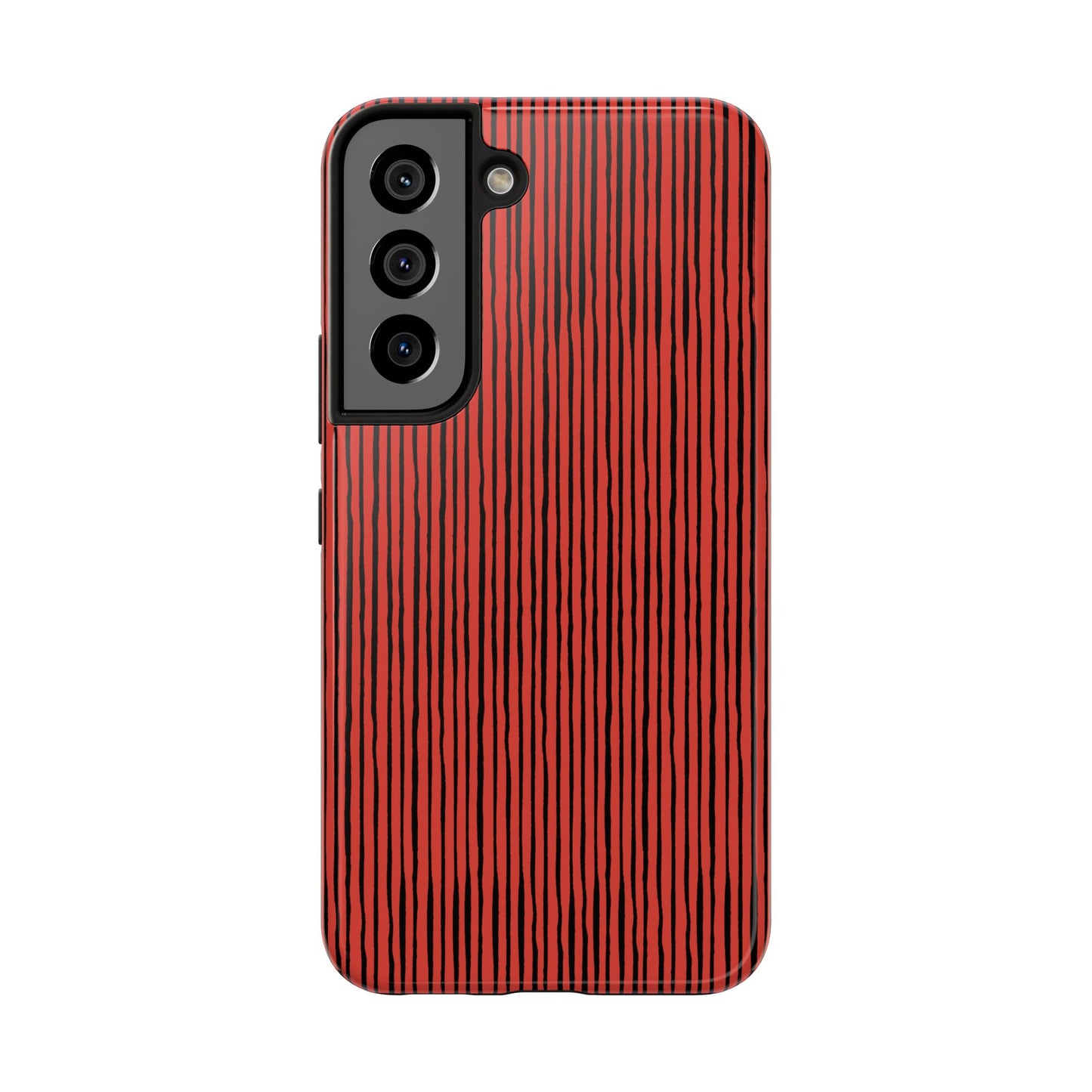 Quirky Pin Stripe Red / Black Phone Case