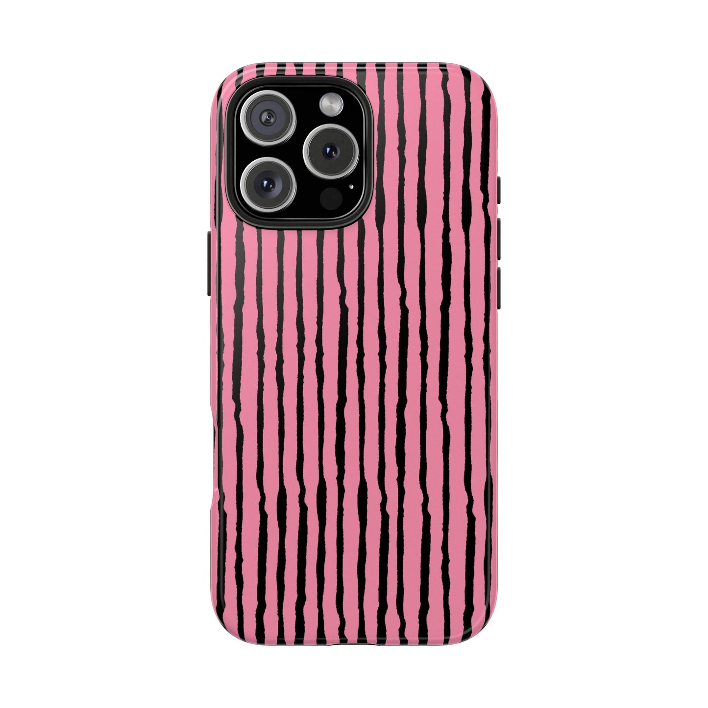 Sorta Stripe Pink / Black Phone Case