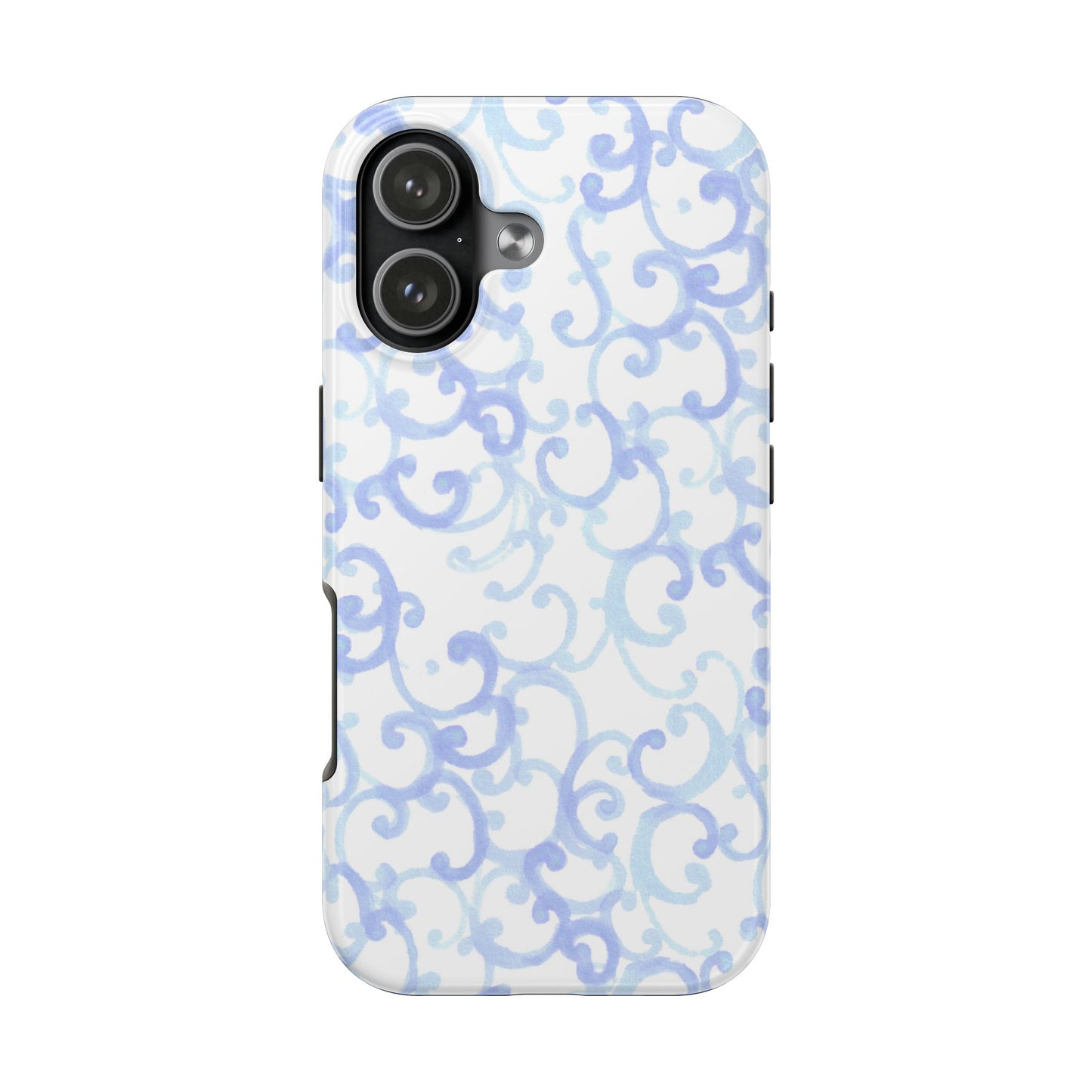 Scrollie White / Blue Phone Case